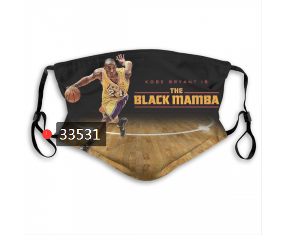 2021 NBA Los Angeles Lakers #24 kobe bryant 33531 Dust mask with filter->nba dust mask->Sports Accessory